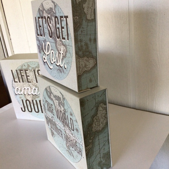 WORLD TRAVELER NESTING STORAGE BOXES SET OF THREE - Picture 3 of 14